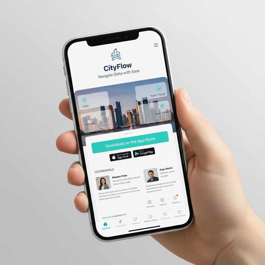 Mobile app landing page design